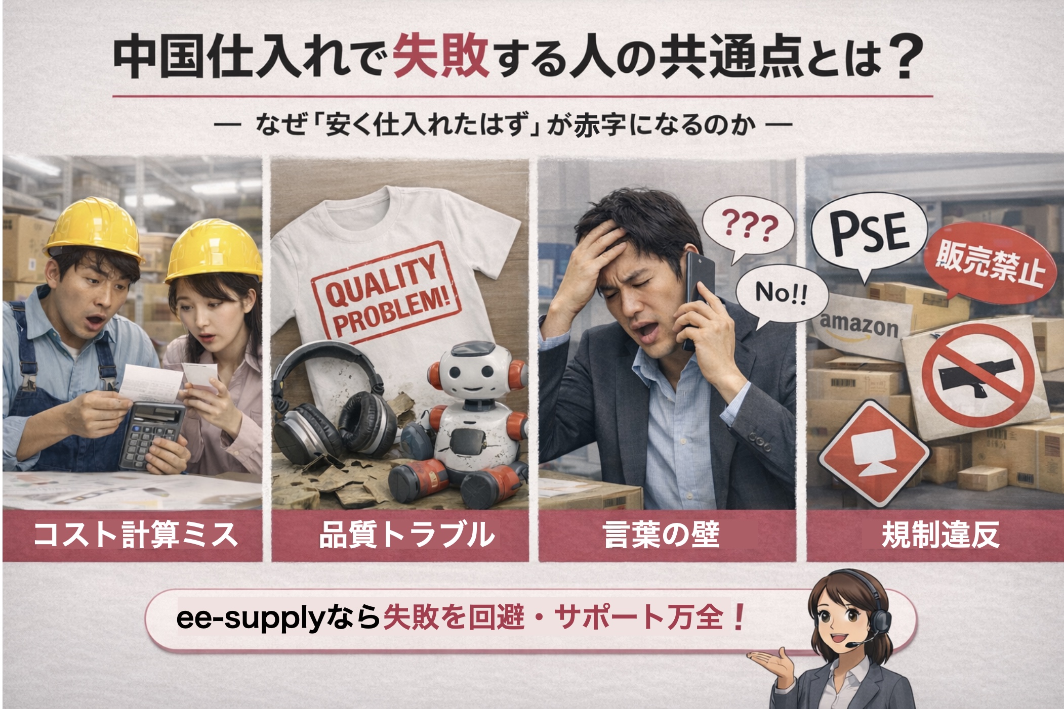 中国仕入れで失敗する原因とは?安く仕入れたはずが赤字になる理由