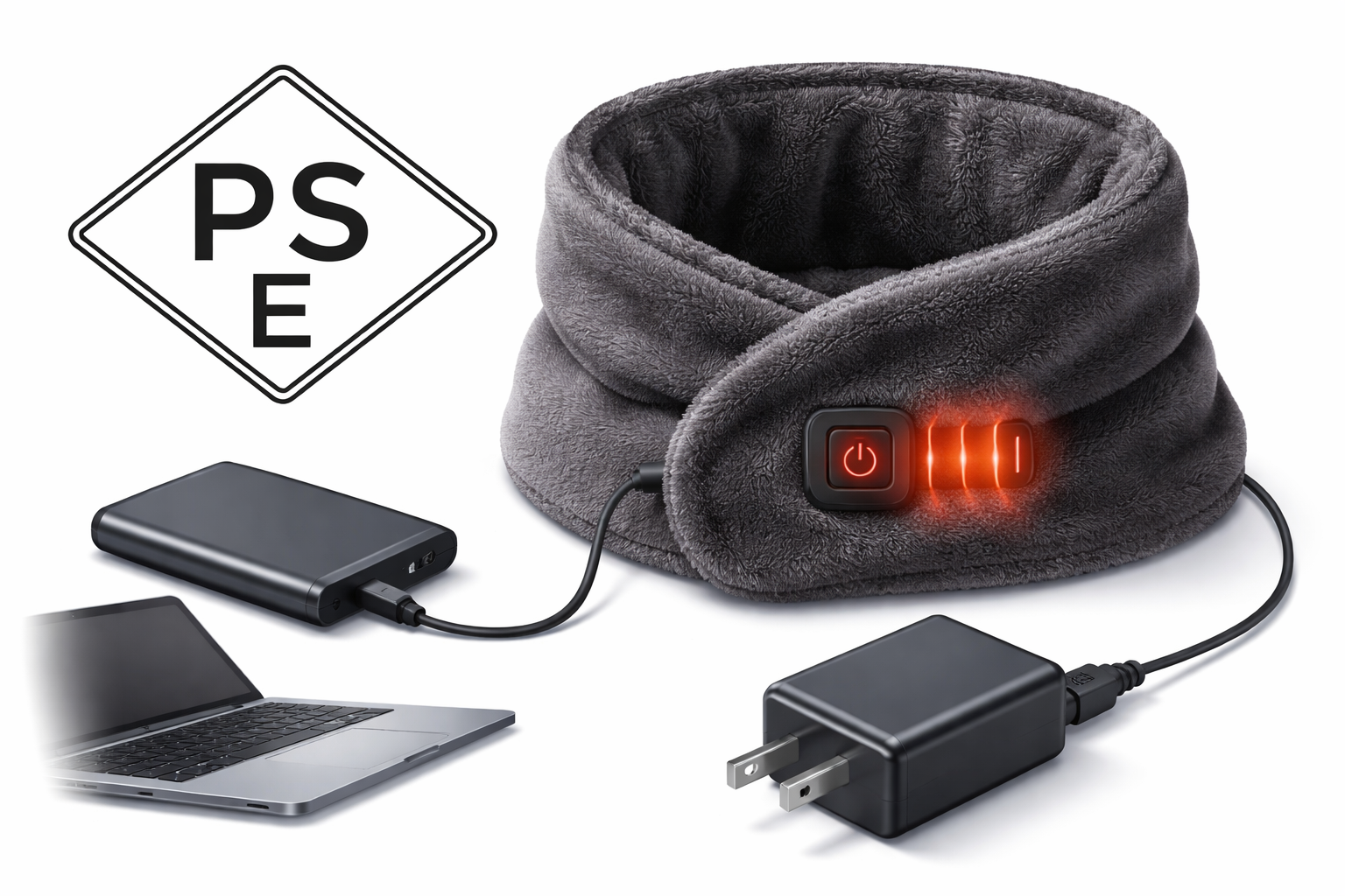 A la hora de importar y vender artículos y electrodomésticos de invierno, como los calentadores de cuello eléctricos, una de las dudas más frecuentes es si es necesario el marcado PSE.
En este artículo, explicaremos si es necesario el marcado PSE para los calentadores de cuello eléctricos basándonos en un criterio de valoración adecuado: la estructura de la fuente de alimentación (de dónde se obtiene la electricidad), y no en si el producto genera calor o no.

Se analizan de forma concreta aspectos que suelen pasarse por alto en la práctica de la importación y la venta, como las razones por las que no se requiere la marca PSE cuando el funcionamiento se realiza únicamente mediante alimentación USB (5 V), los puntos a tener en cuenta cuando se incluye un adaptador de CA, o los riesgos de los modelos con conexión directa a 100 V.

Además, se abordan los malentendidos más comunes y los aspectos prácticos a tener en cuenta en el diseño del producto, el aprovisionamiento y la descripción en la página del producto.
Se trata de un contenido que puede servir de referencia a las empresas que estén considerando el aprovisionamiento en China, la fabricación OEM o la venta por comercio electrónico para prevenir problemas relacionados con la certificación PSE.