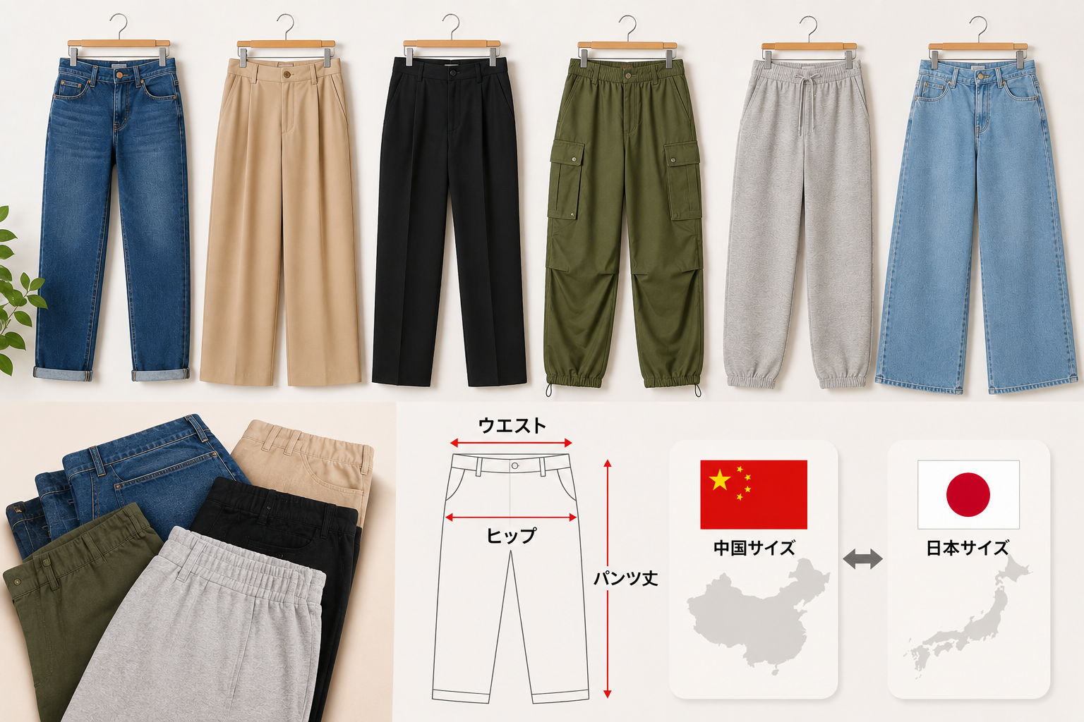 What is the Chinese word for “pants”? A detailed explanation of the Chinese names for different types of pants and the differences in sizing between China and Japan