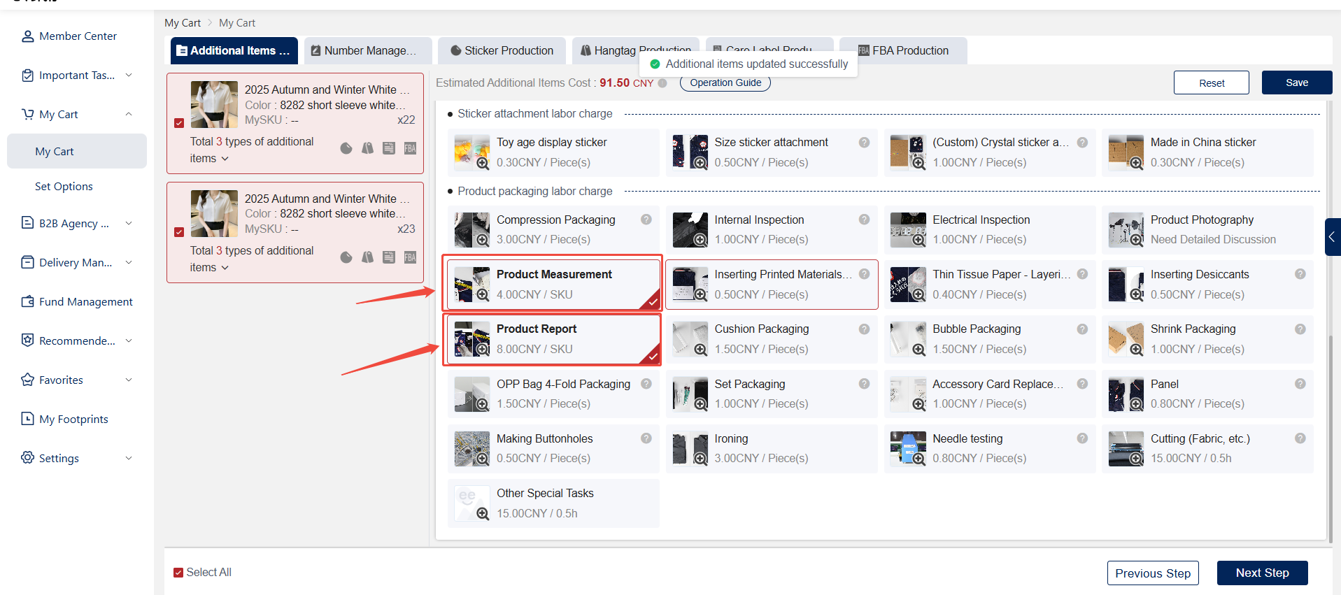 Selecting Add-ons